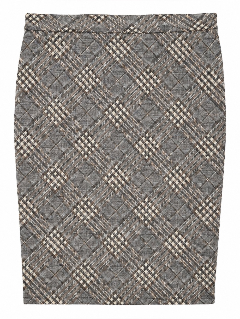 Lane Bryant Gray Plaid Ponte Knit Pencil Skirt Size 26 NWT
